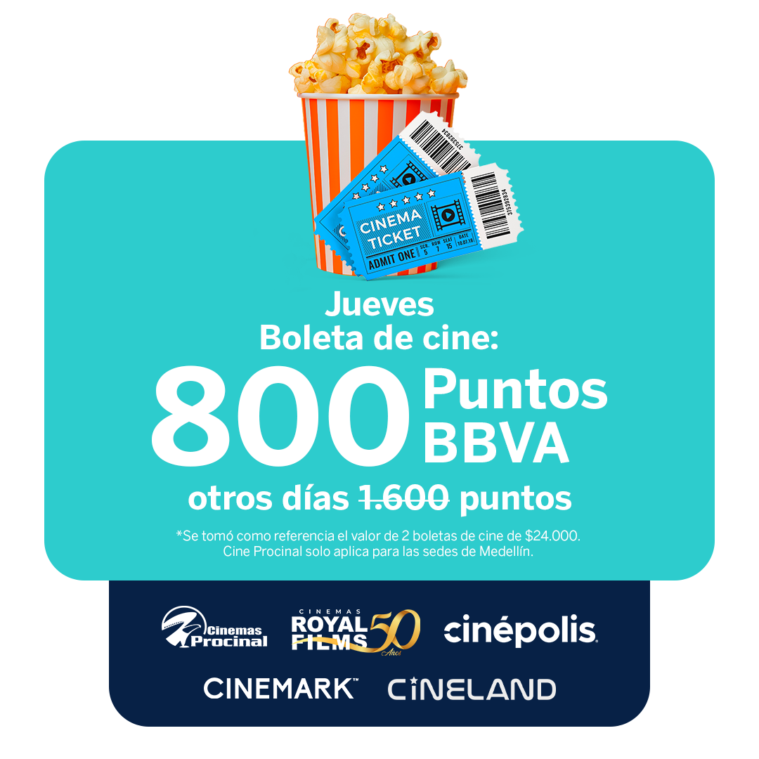 Comprar boletas de cine con puntos